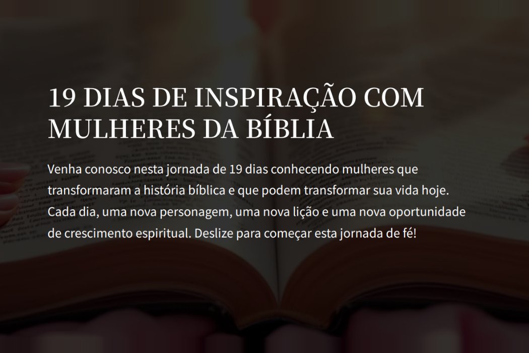 Capa de 19 Dias de Inspiração com Mulheres da Bíblia